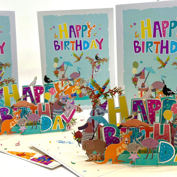 Australian Animal Happy Birthday Party Origami Pop Cards 3D Pop Up Greeting Card Thank You Handmade Happy Birthday Gift Thinking of You Happy Birthday Occasion Australiana Celebrate the Beauty and Happiness During Special Day Best Wishes Gift