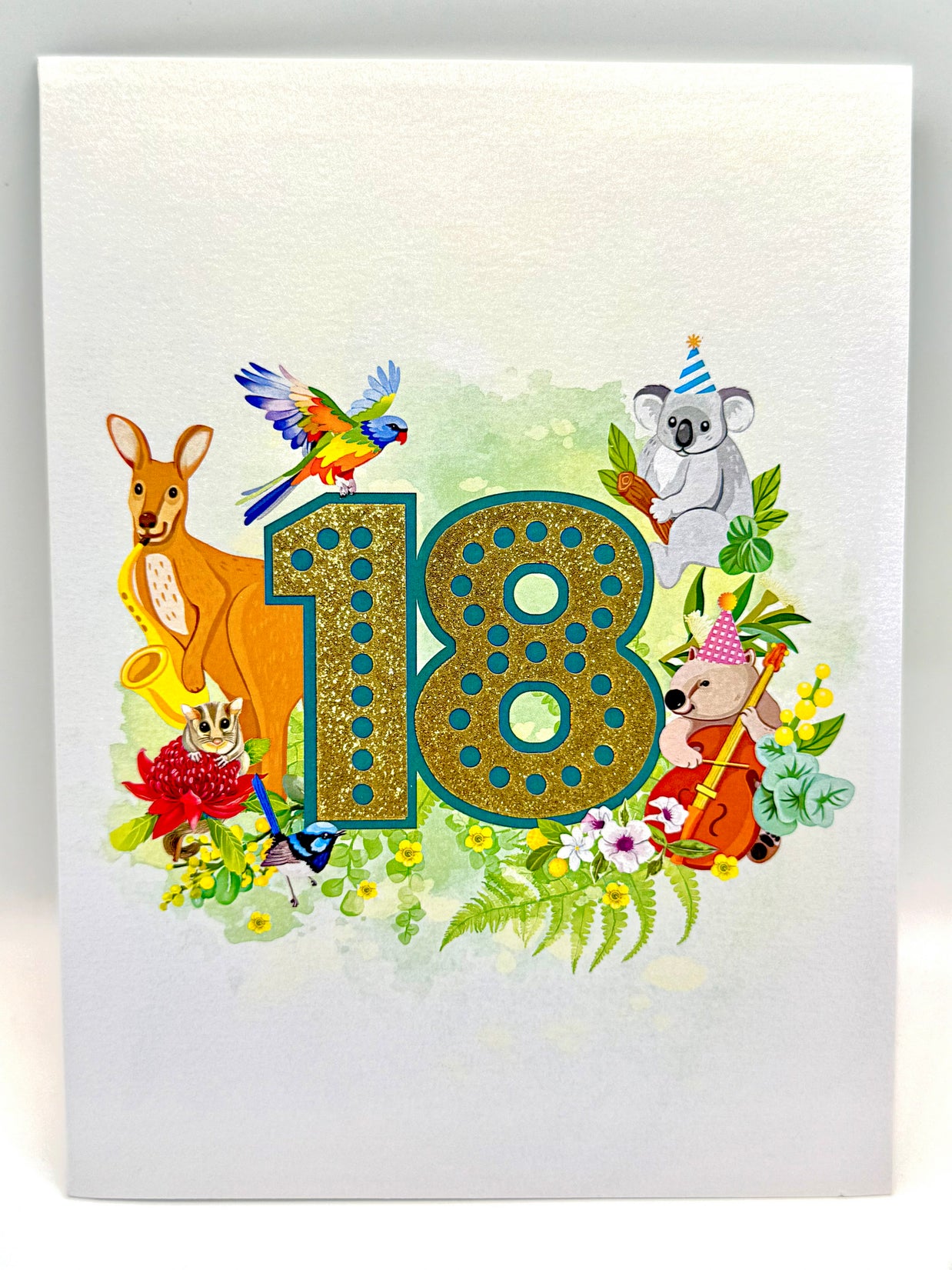 Australian Animal & Native Flower Happy 18th Birthday Origami Pop Cards 3D Pop Up Greeting Card Thank You Handmade Gift Thinking of You Happy Birthday Occasion Australiana Celebrate the Beauty and Happiness During Special Day Best Wishes Gift