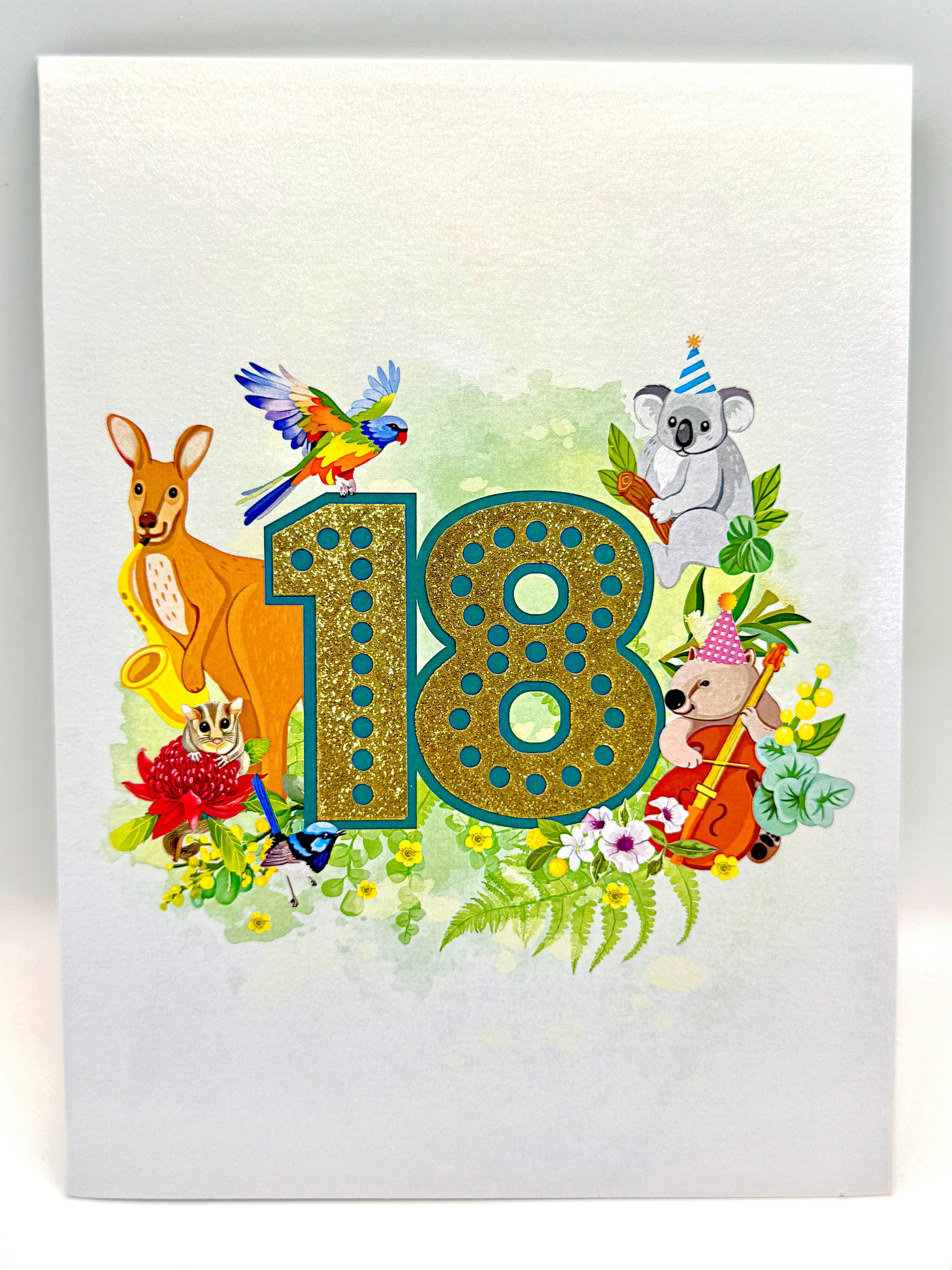 Australian Animal & Native Flower Happy 18th Birthday Origami Pop Cards 3D Pop Up Greeting Card Thank You Handmade Gift Thinking of You Happy Birthday Occasion Australiana Celebrate the Beauty and Happiness During Special Day Best Wishes Gift