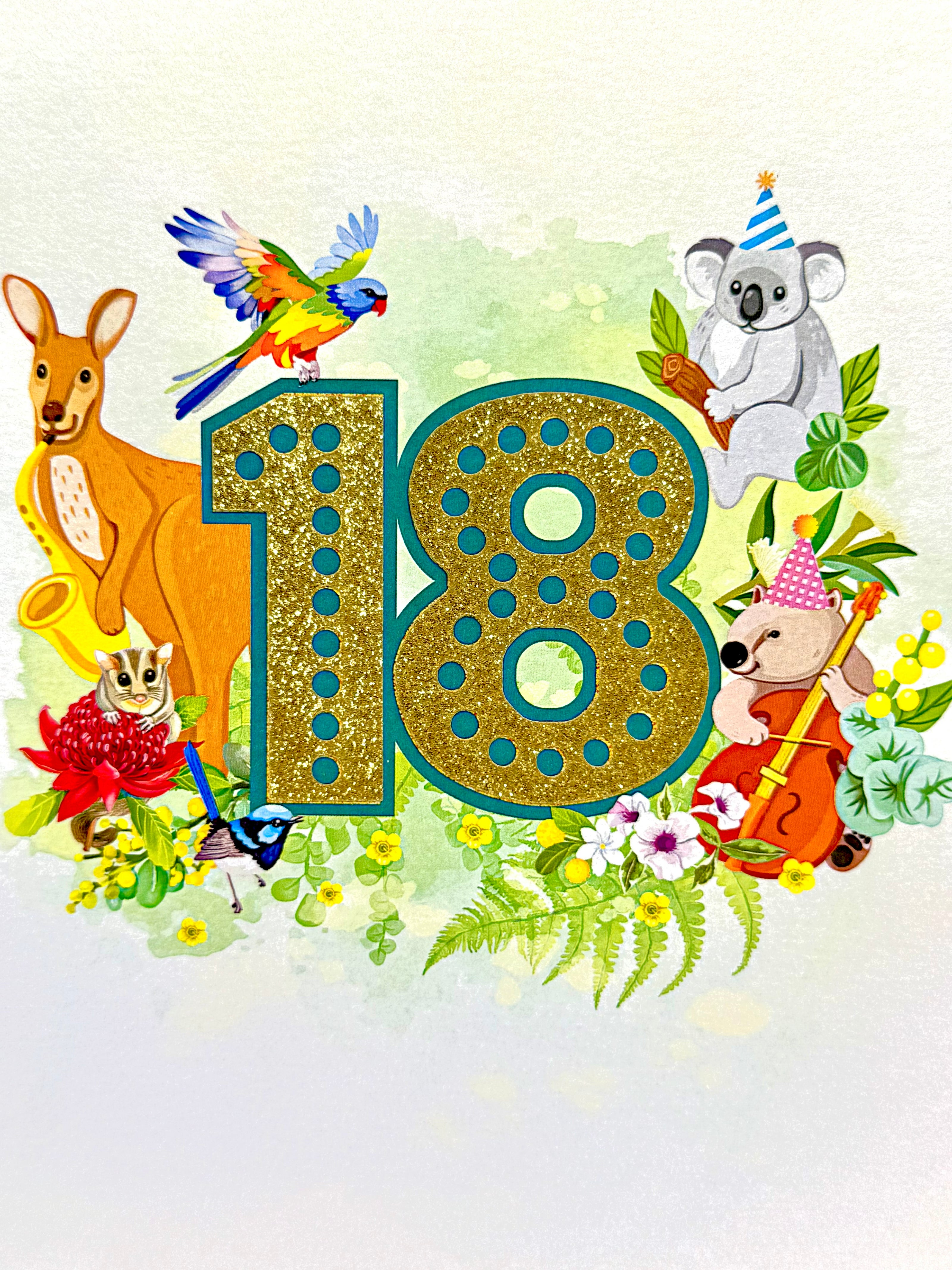 Australian Animal & Native Flower Happy 18th Birthday Origami Pop Cards 3D Pop Up Greeting Card Thank You Handmade Gift Thinking of You Happy Birthday Occasion Australiana Celebrate the Beauty and Happiness During Special Day Best Wishes Gift