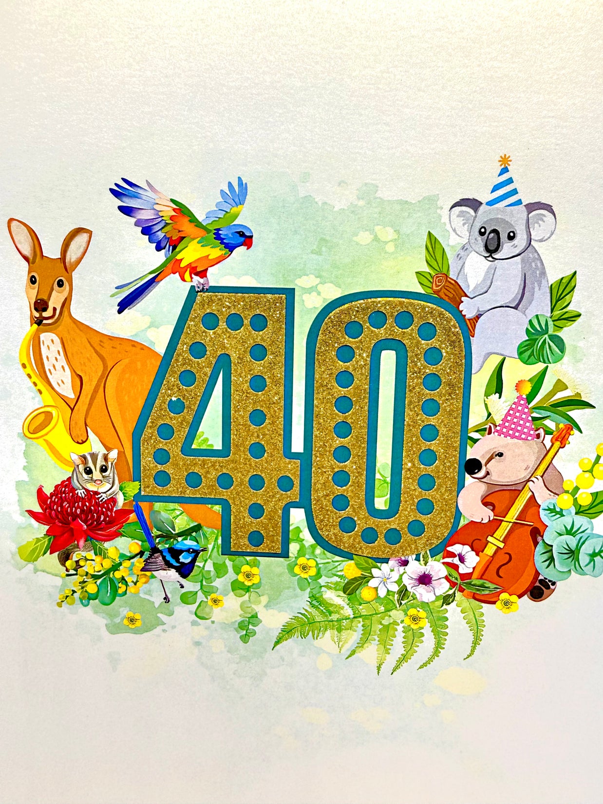 Australian Animal & Native Flower Happy 40th Birthday Origami Pop Cards 3D Pop Up Greeting Card Thank You Handmade Gift Thinking of You Happy Birthday Occasion Australiana Celebrate the Beauty and Happiness During Special Day Best Wishes Gift (Copy)