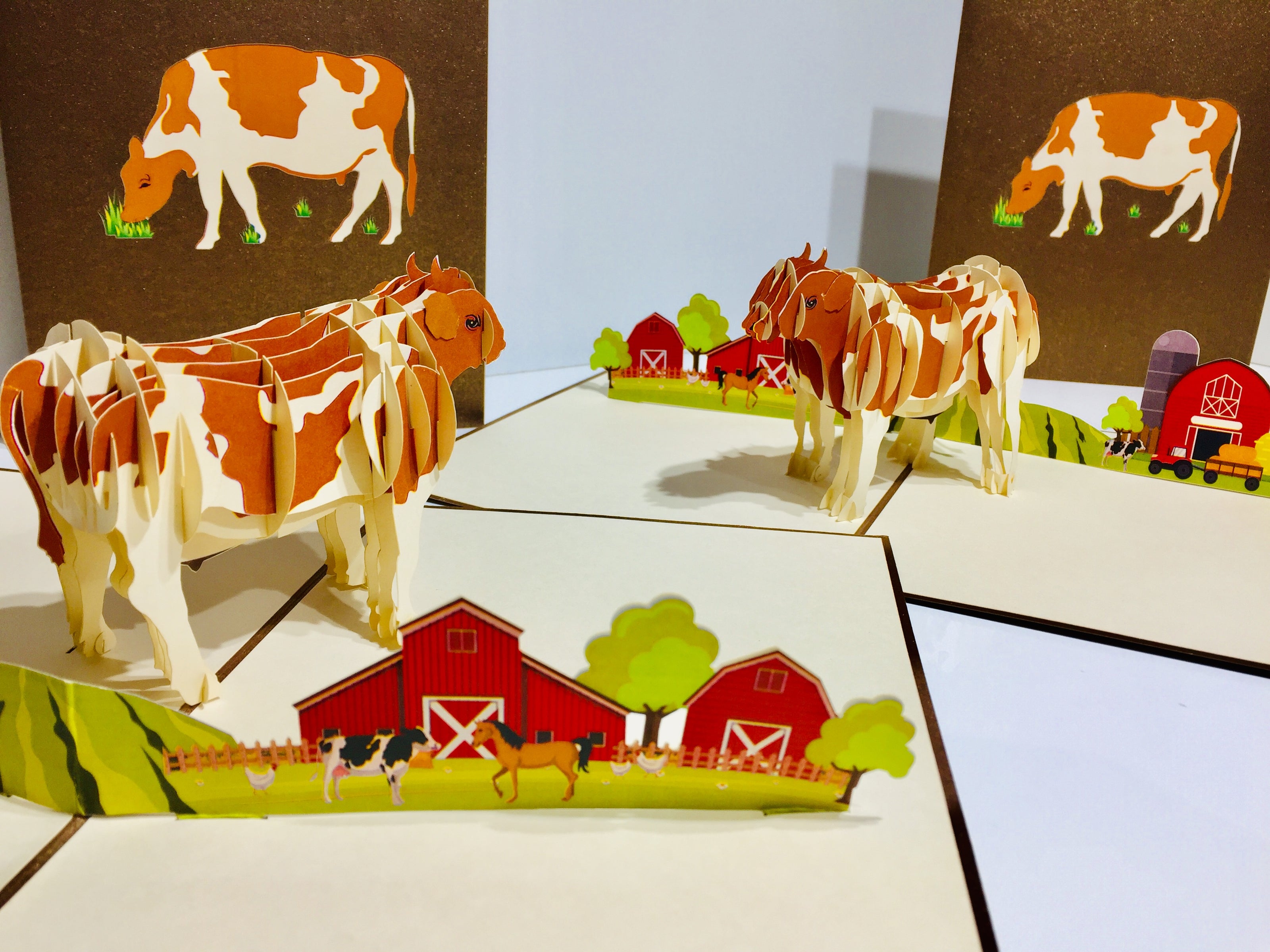 Australian Cow in Brown & White Origami Pop Cards 3D Pop Up Greeting Card Happy Birthday Thank You Handmade Gift Thinking of You Blank Card for Any Occasion Happy Mother's Day Happy Father's Australiana Celebrate the Beauty of Flower