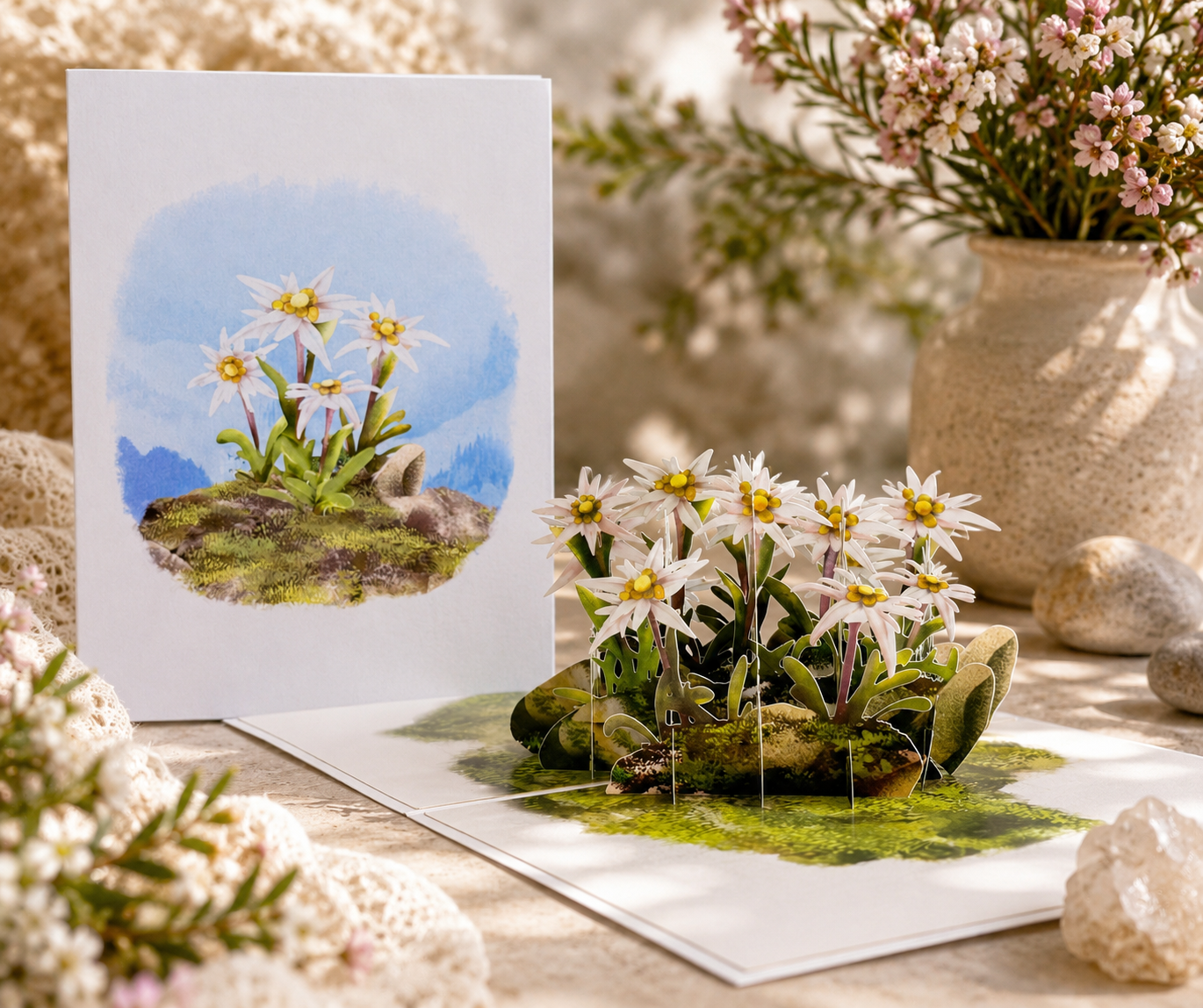 Australian Flannel Native Flower Garden Origami Pop Cards 3D Pop Up Greeting Card Happy Birthday Thank You Handmade Gift Thinking of You Blank Card for Any Occasion Happy Mother's Day Happy Father's Australiana Celebrate the Beauty of Flower