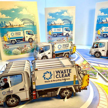 Australian Garbage Collection Truck Origami Pop Cards 3D Pop Up Greeting Card Thank You Handmade Gift Thinking of You Happy Birthday Occasion Australiana Celebrate the Beauty and Happiness During Special Day