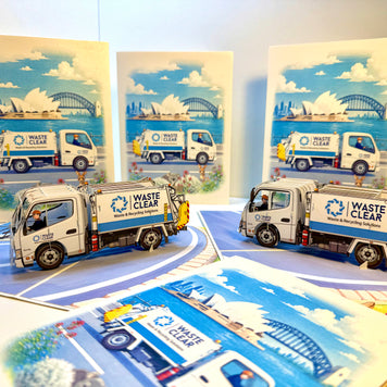Australian Garbage Collection Truck Origami Pop Cards 3D Pop Up Greeting Card Thank You Handmade Gift Thinking of You Happy Birthday Occasion Australiana Celebrate the Beauty and Happiness During Special Day