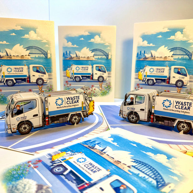 Australian Garbage Collection Truck Origami Pop Cards 3D Pop Up Greeting Card Thank You Handmade Gift Thinking of You Happy Birthday Occasion Australiana Celebrate the Beauty and Happiness During Special Day