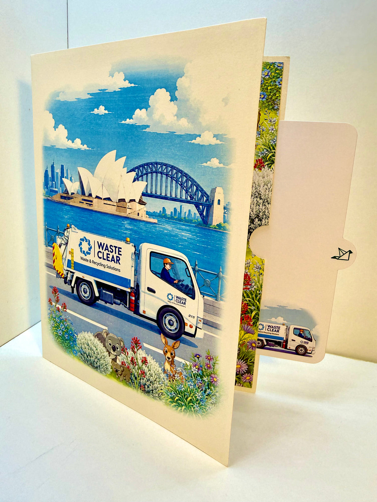 Australian Garbage Collection Truck Origami Pop Cards 3D Pop Up Greeting Card Thank You Handmade Gift Thinking of You Happy Birthday Occasion Australiana Celebrate the Beauty and Happiness During Special Day