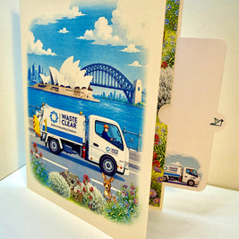 Australian Garbage Collection Truck Origami Pop Cards 3D Pop Up Greeting Card Thank You Handmade Gift Thinking of You Happy Birthday Occasion Australiana Celebrate the Beauty and Happiness During Special Day