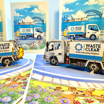 Australian Garbage Collection Truck Origami Pop Cards 3D Pop Up Greeting Card Thank You Handmade Gift Thinking of You Happy Birthday Occasion Australiana Celebrate the Beauty and Happiness During Special Day