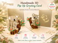 Australian Koala & Gumnut Blossoms Origami Pop Cards 3D Pop Up Greeting Card Happy Birthday Thank You Handmade Gift Thinking of You Blank Card for Any Occasion Happy Mother's Day Happy Father's Australiana Animals