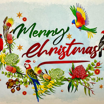Australian Native Birds & Flowers Christmas Tree Origami Pop Cards 3D Pop Up Greeting Card Merry Christmas Thank You Handmade Best Wishes Blank Card Gift Happy Holidays Celebrate the Special Day