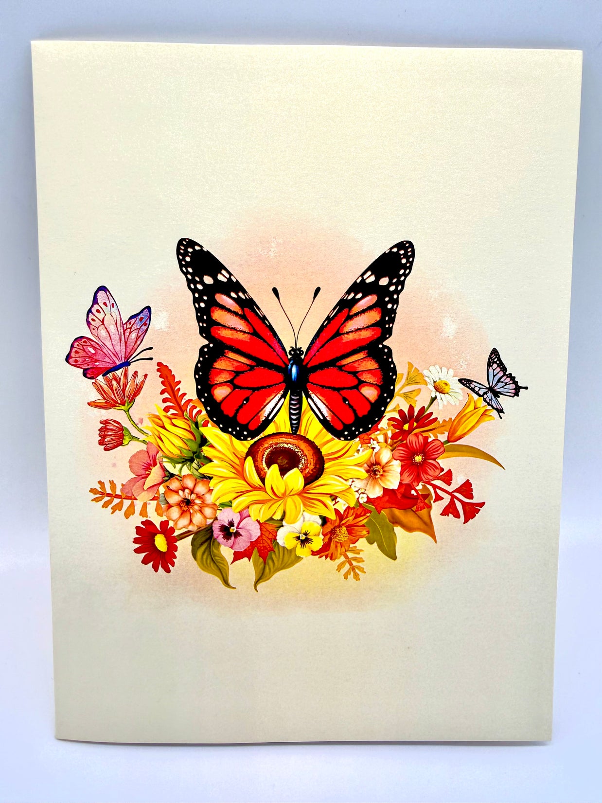 Autumn Sunflower Garden with Butterflies Origami Pop Cards 3D Pop Up Greeting Card Happy Birthday Thank You Handmade Gift Thinking of You Blank Card for Any Occasion Happy Mother's Day Happy Father's Celebrate the Beauty of Flower and Butterflies