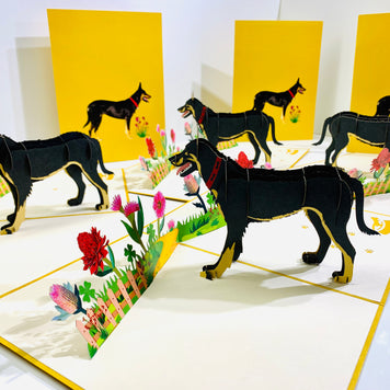 BLACK Australian Kelpie - Great Aussie Working Dog Origami Pop Cards 3D Pop Up Greeting Card Happy Birthday Thank You Handmade Gift Thinking of You Blank Card for Any Occasion Happy Mother's Day Happy Father's Celebrate the Beauty of Animals