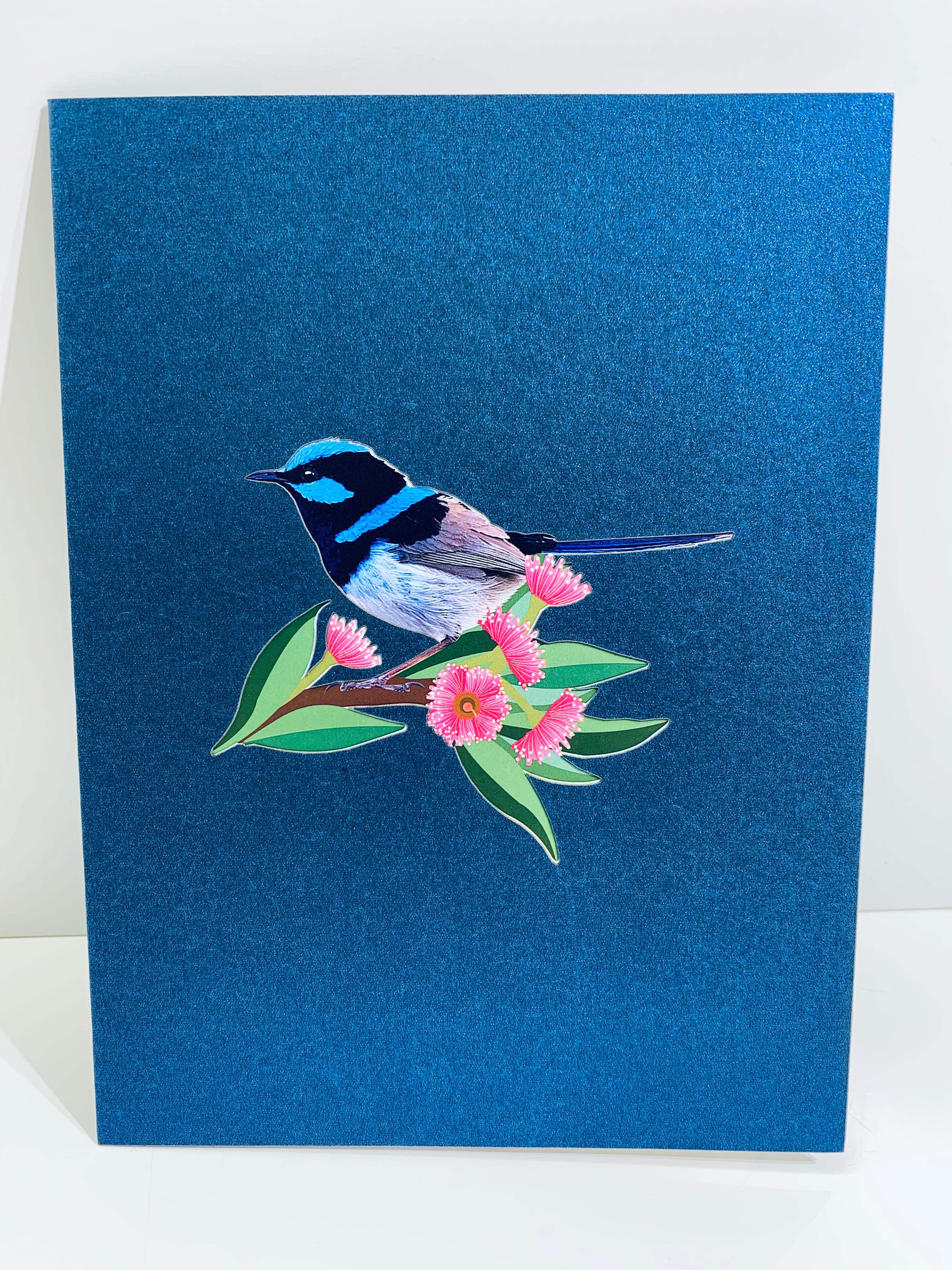Superb Fairy-Wren or Known as Blue Wren Aussie Bird Origami Pop Cards 3D Pop Up Greeting Card Happy Birthday Thank You Handmade Gift Thinking of You Blank Card for Any Occasion Happy Mother's Day Happy Father's Australiana Birds