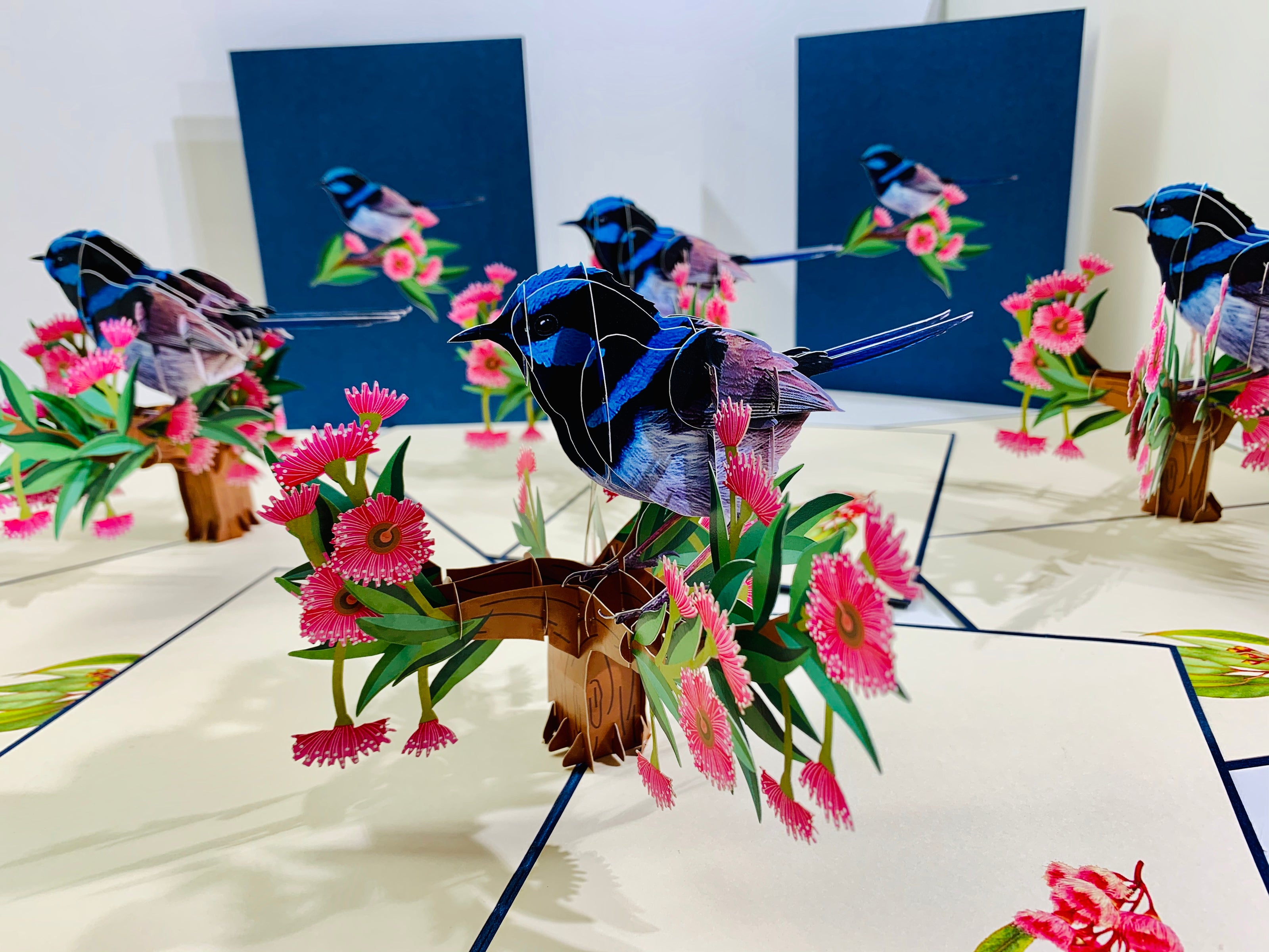 Superb Fairy-Wren or Known as Blue Wren Aussie Bird Origami Pop Cards 3D Pop Up Greeting Card Happy Birthday Thank You Handmade Gift Thinking of You Blank Card for Any Occasion Happy Mother's Day Happy Father's Australiana Birds