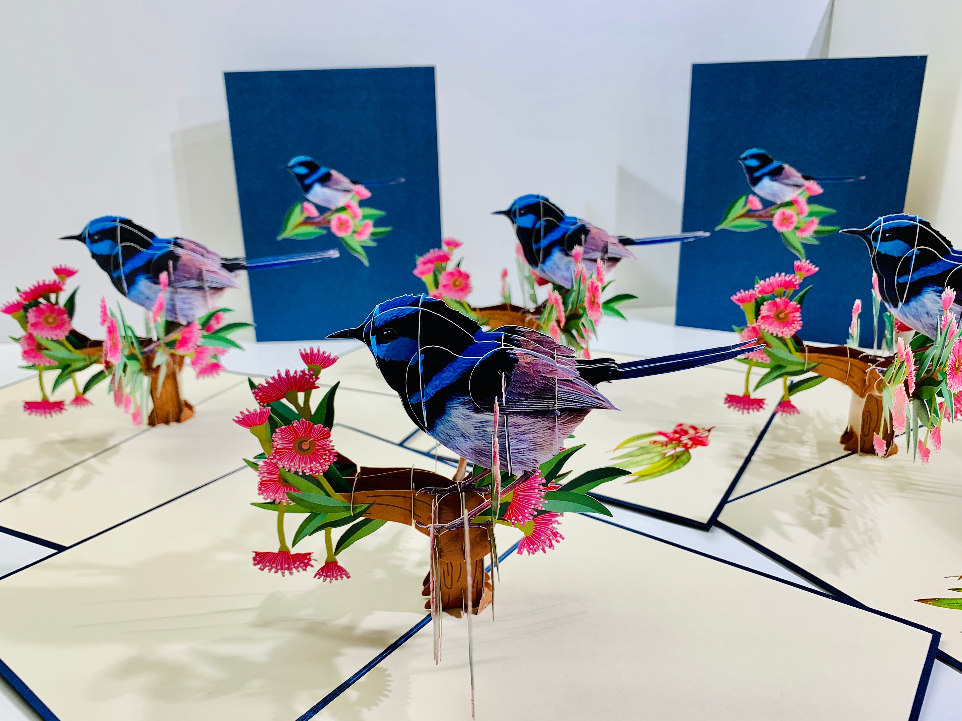 Superb Fairy-Wren or Known as Blue Wren Aussie Bird Origami Pop Cards 3D Pop Up Greeting Card Happy Birthday Thank You Handmade Gift Thinking of You Blank Card for Any Occasion Happy Mother's Day Happy Father's Australiana Birds