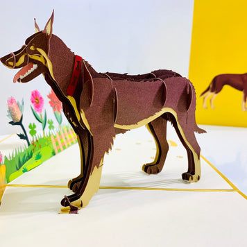 BROWN Australian Kelpie - Great Aussie Working Dog Origami Pop Cards 3D Pop Up Greeting Card Happy Birthday Thank You Handmade Gift Thinking of You Blank Card for Any Occasion Happy Mother's Day Happy Father's Celebrate the Beauty of Animals