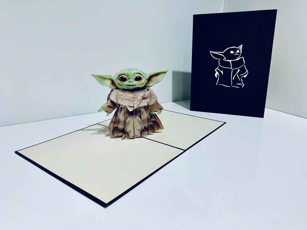 SUPER CUTE BABY YODA STAR WARS 3D Pop Up Greeting Card Happy Birthday Thank You Handmade Gift Thinking of You Blank Card for Any Occasion Happy Father's Australiana Celebrate the Party Friendship