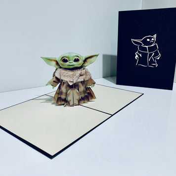 SUPER CUTE BABY YODA STAR WARS 3D Pop Up Greeting Card Happy Birthday Thank You Handmade Gift Thinking of You Blank Card for Any Occasion Happy Father's Australiana Celebrate the Party Friendship