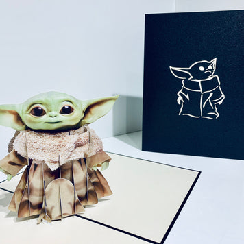 SUPER CUTE BABY YODA STAR WARS 3D Pop Up Greeting Card Happy Birthday Thank You Handmade Gift Thinking of You Blank Card for Any Occasion Happy Father's Australiana Celebrate the Party Friendship