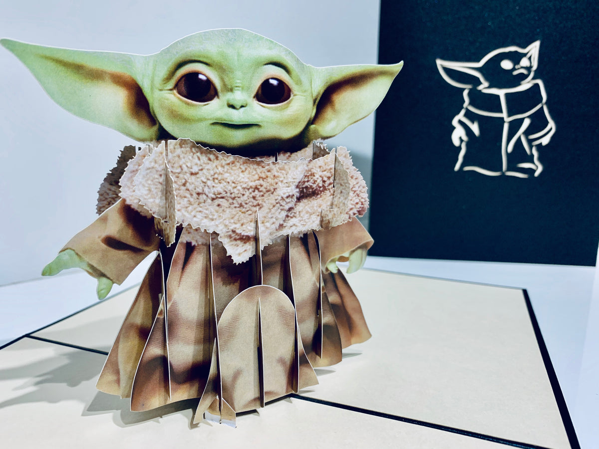 SUPER CUTE BABY YODA STAR WARS 3D Pop Up Greeting Card Happy Birthday Thank You Handmade Gift Thinking of You Blank Card for Any Occasion Happy Father's Australiana Celebrate the Party Friendship