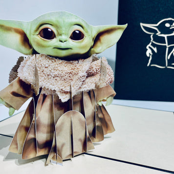 SUPER CUTE BABY YODA STAR WARS 3D Pop Up Greeting Card Happy Birthday Thank You Handmade Gift Thinking of You Blank Card for Any Occasion Happy Father's Australiana Celebrate the Party Friendship