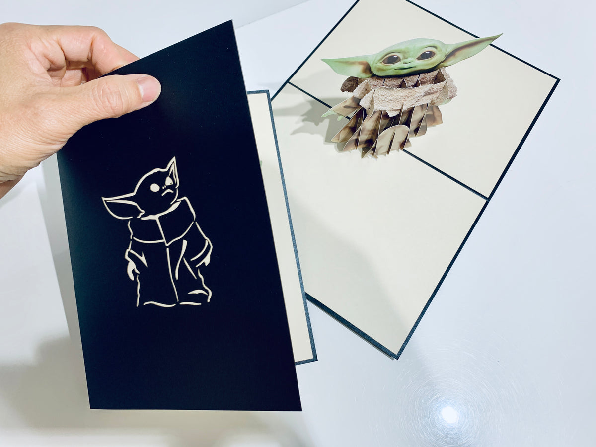 SUPER CUTE BABY YODA STAR WARS 3D Pop Up Greeting Card Happy Birthday Thank You Handmade Gift Thinking of You Blank Card for Any Occasion Happy Father's Australiana Celebrate the Party Friendship