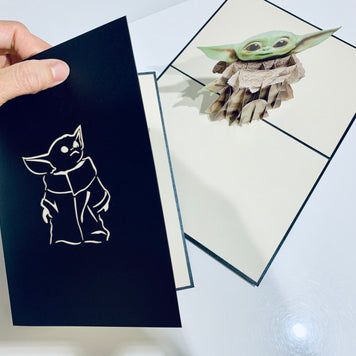 SUPER CUTE BABY YODA STAR WARS 3D Pop Up Greeting Card Happy Birthday Thank You Handmade Gift Thinking of You Blank Card for Any Occasion Happy Father's Australiana Celebrate the Party Friendship