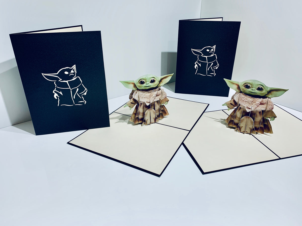 SUPER CUTE BABY YODA STAR WARS 3D Pop Up Greeting Card Happy Birthday Thank You Handmade Gift Thinking of You Blank Card for Any Occasion Happy Father's Australiana Celebrate the Party Friendship
