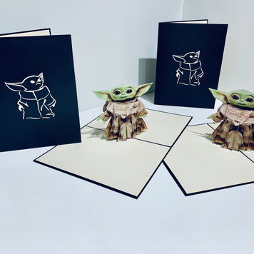 SUPER CUTE BABY YODA STAR WARS 3D Pop Up Greeting Card Happy Birthday Thank You Handmade Gift Thinking of You Blank Card for Any Occasion Happy Father's Australiana Celebrate the Party Friendship