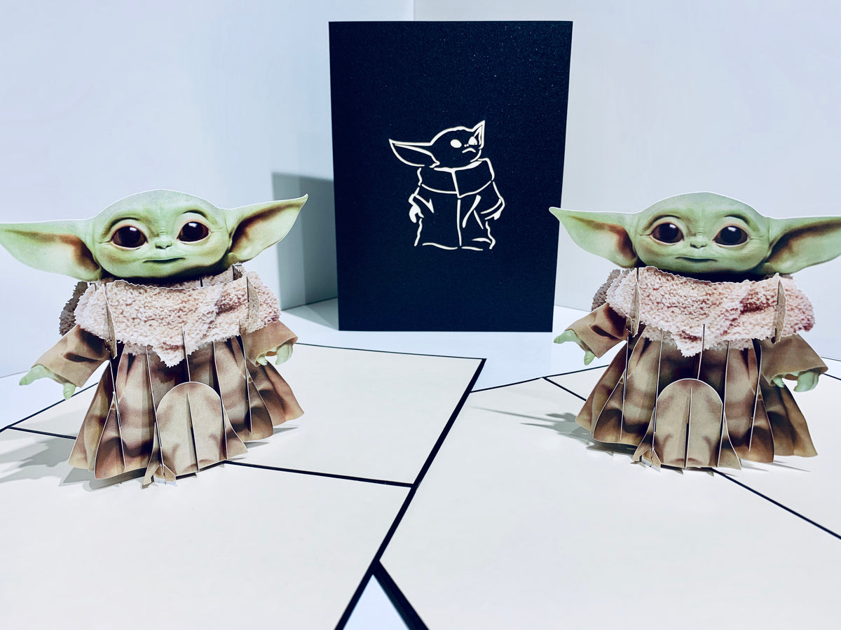 SUPER CUTE BABY YODA STAR WARS 3D Pop Up Greeting Card Happy Birthday Thank You Handmade Gift Thinking of You Blank Card for Any Occasion Happy Father's Australiana Celebrate the Party Friendship