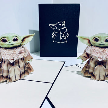SUPER CUTE BABY YODA STAR WARS 3D Pop Up Greeting Card Happy Birthday Thank You Handmade Gift Thinking of You Blank Card for Any Occasion Happy Father's Australiana Celebrate the Party Friendship