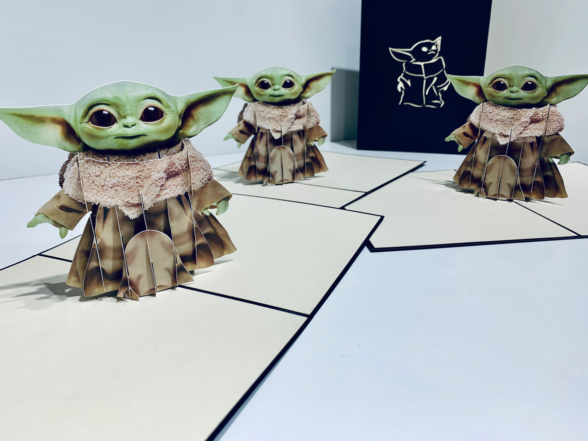 SUPER CUTE BABY YODA STAR WARS 3D Pop Up Greeting Card Happy Birthday Thank You Handmade Gift Thinking of You Blank Card for Any Occasion Happy Father's Australiana Celebrate the Party Friendship
