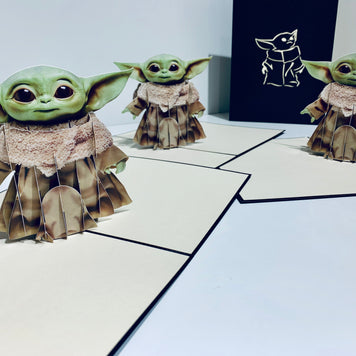 SUPER CUTE BABY YODA STAR WARS 3D Pop Up Greeting Card Happy Birthday Thank You Handmade Gift Thinking of You Blank Card for Any Occasion Happy Father's Australiana Celebrate the Party Friendship