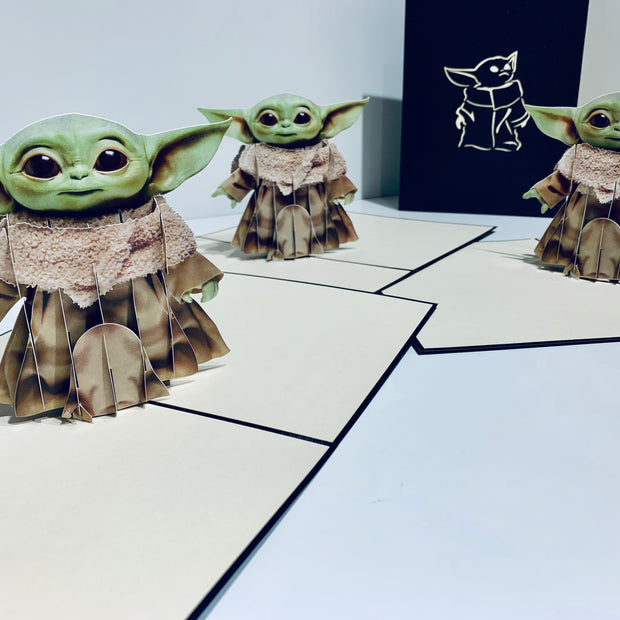 SUPER CUTE BABY YODA STAR WARS 3D Pop Up Greeting Card Happy Birthday Thank You Handmade Gift Thinking of You Blank Card for Any Occasion Happy Father's Australiana Celebrate the Party Friendship