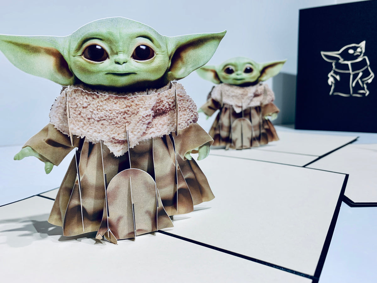 SUPER CUTE BABY YODA STAR WARS 3D Pop Up Greeting Card Happy Birthday Thank You Handmade Gift Thinking of You Blank Card for Any Occasion Happy Father's Australiana Celebrate the Party Friendship