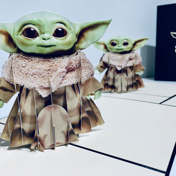 SUPER CUTE BABY YODA STAR WARS 3D Pop Up Greeting Card Happy Birthday Thank You Handmade Gift Thinking of You Blank Card for Any Occasion Happy Father's Australiana Celebrate the Party Friendship