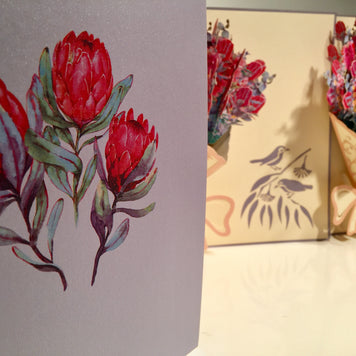 Banksia Bouquet Wrapped in Pink Ribbon Origami Pop Cards 3D Pop Up Greeting Card Happy Birthday Thank You Handmade Gift Thinking of You Blank Card for Any Occasion Happy Mother's Day Happy Valentine's Australiana Celebrate the Beauty and Romantic