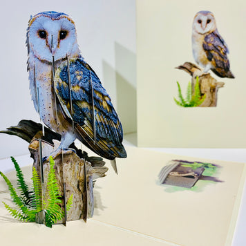 Barn Owl Bird Origami Pop Cards 3D Pop Up Greeting Card Happy Birthday Thank You Handmade Gift Thinking of You Blank Card for Any Occasion Happy Mother's Day Happy Father's Australiana Birds