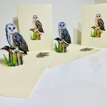 Barn Owl Bird Origami Pop Cards 3D Pop Up Greeting Card Happy Birthday Thank You Handmade Gift Thinking of You Blank Card for Any Occasion Happy Mother's Day Happy Father's Australiana Birds