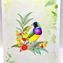Black-Headed Gouldian Finch Origami Pop Cards 3D Pop Up Greeting Card Celebrate Happy Birthday Thank You Handmade Best Wishes Gift Thinking of You Blank Card for Any Occasion Happy Mother's Day Happy Father's Day Australiana Nature and Birds