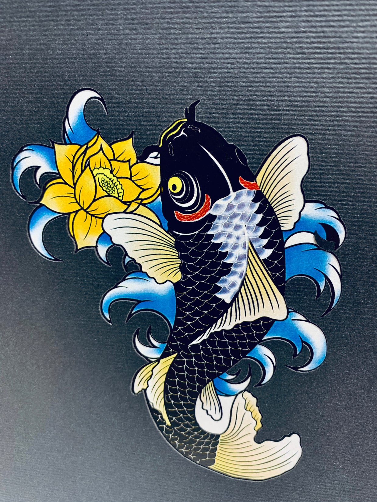 Black Koi Japanese Fish Origami Pop Cards 3D Pop Up Greeting Card Happy Birthday Thank You Handmade Gift Thinking of You Blank Card for Any Occasion Happy Mother's Day Happy Father's Australiana Celebrate the Beauty of Flower