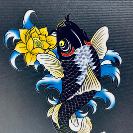 Black Koi Japanese Fish Origami Pop Cards 3D Pop Up Greeting Card Happy Birthday Thank You Handmade Gift Thinking of You Blank Card for Any Occasion Happy Mother's Day Happy Father's Australiana Celebrate the Beauty of Flower