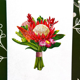 Blooming Australia 3D Pop-Up Australian Native Flower Bouquet Origami Pop Cards 3D Pop Up Greeting Card Happy Birthday Thank You Handmade Gift Thinking of You Blank Card for Any Occasion Happy Mother's Day Happy Father's Australiana Celebrate