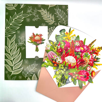 Blooming Australia 3D Pop-Up Australian Native Flower Bouquet Origami Pop Cards 3D Pop Up Greeting Card Happy Birthday Thank You Handmade Gift Thinking of You Blank Card for Any Occasion Happy Mother's Day Happy Father's Australiana Celebrate