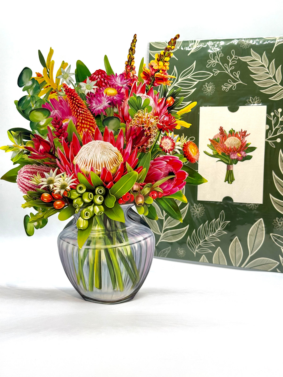 Blooming Australia 3D Pop-Up Australian Native Flower Bouquet Origami Pop Cards 3D Pop Up Greeting Card Happy Birthday Thank You Handmade Gift Thinking of You Blank Card for Any Occasion Happy Mother's Day Happy Father's Australiana Celebrate