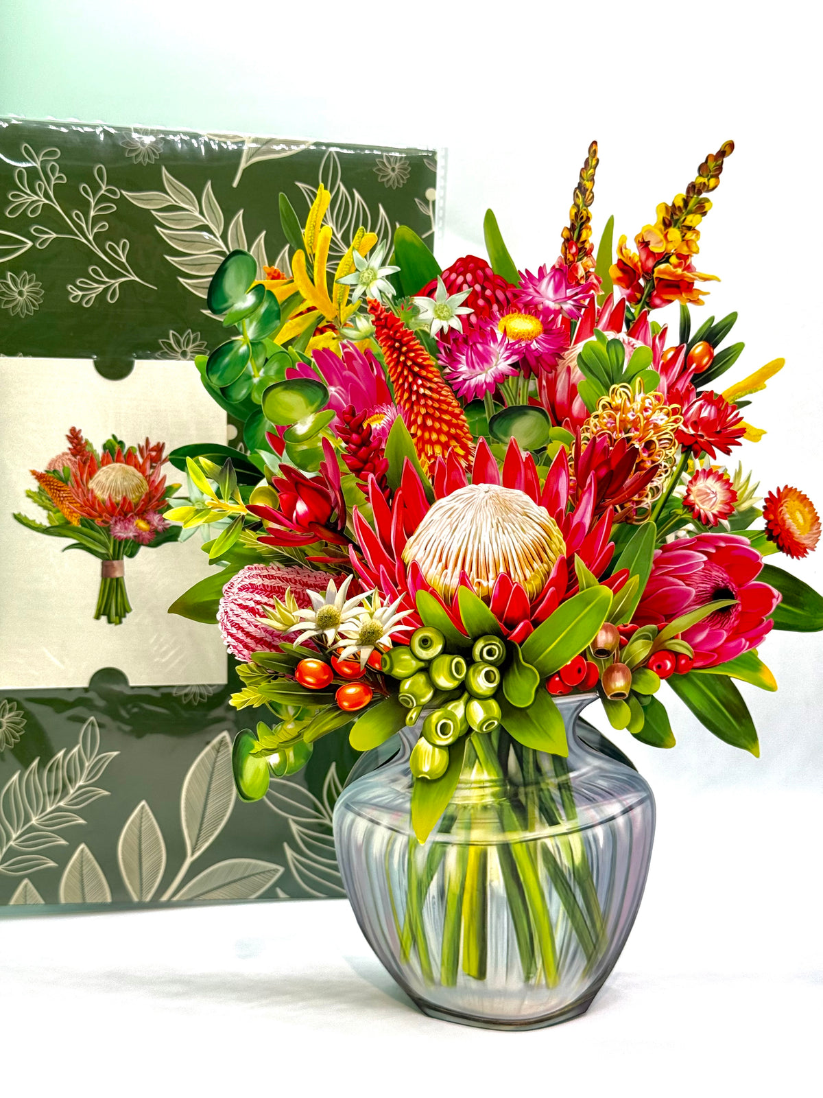 Blooming Australia 3D Pop-Up Australian Native Flower Bouquet Origami Pop Cards 3D Pop Up Greeting Card Happy Birthday Thank You Handmade Gift Thinking of You Blank Card for Any Occasion Happy Mother's Day Happy Father's Australiana Celebrate