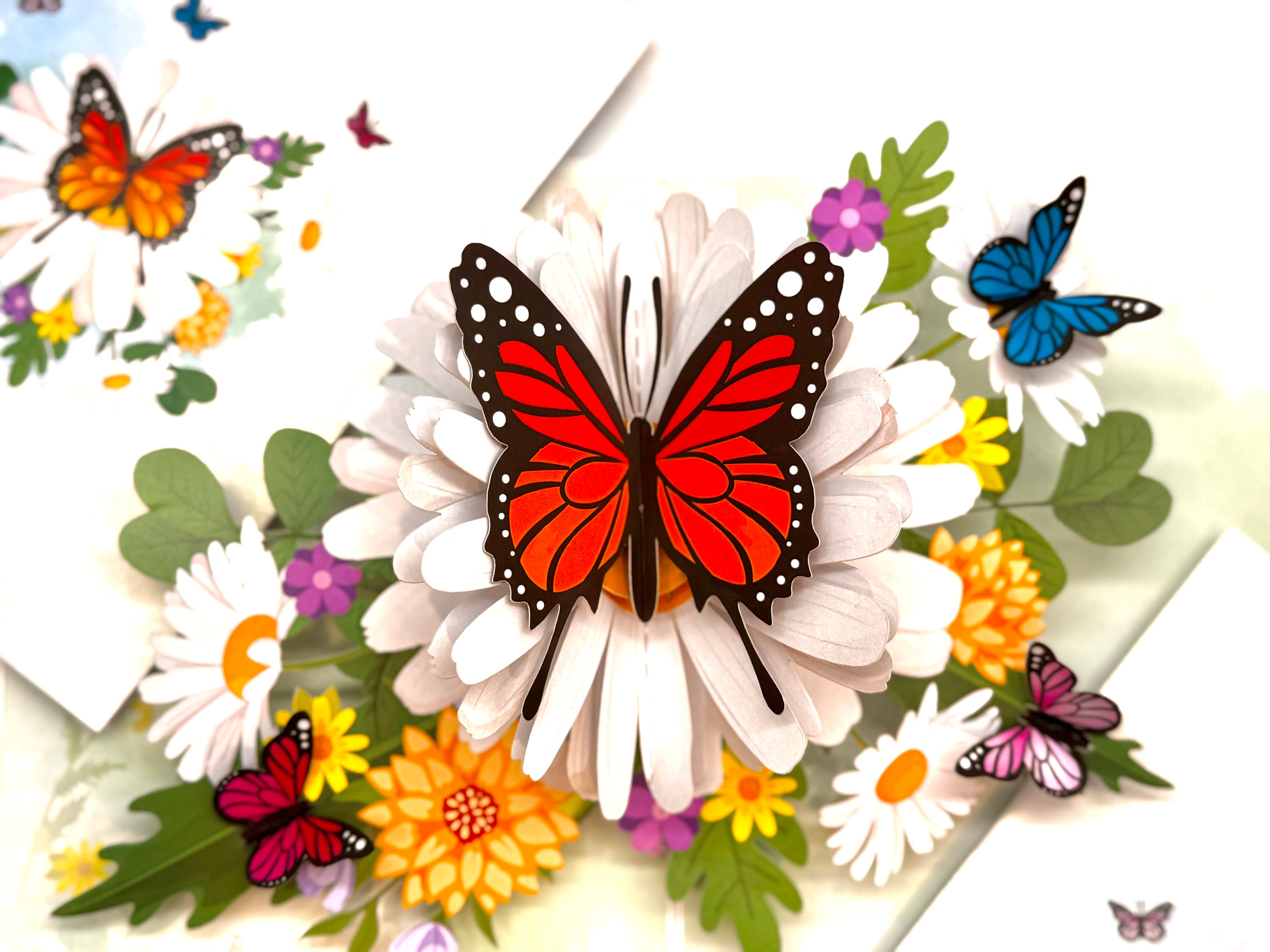 Butterflies Attracting Daisy Flowers Origami Pop Cards 3D Pop Up Greeting Card Happy Birthday Thank You Handmade Gift Thinking of You Blank Card for Any Occasion Happy Mother's Day Happy Father's Australiana Celebrate the Beauty of Flower (Copy)