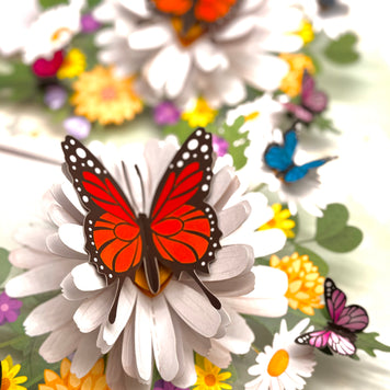 Butterflies Attracting Daisy Flowers Origami Pop Cards 3D Pop Up Greeting Card Happy Birthday Thank You Handmade Gift Thinking of You Blank Card for Any Occasion Happy Mother's Day Happy Father's Australiana Celebrate the Beauty of Flower (Copy)