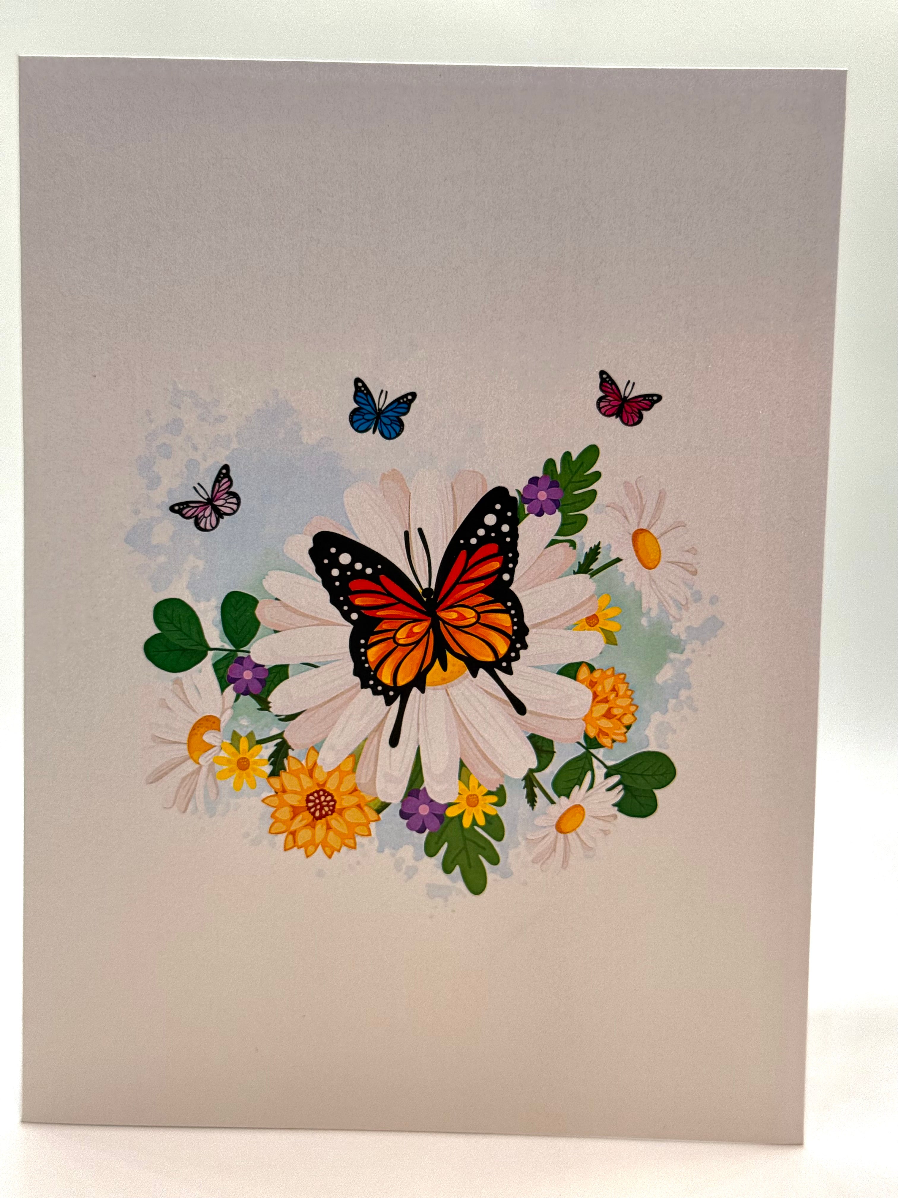 Butterflies Attracting Daisy Flowers Origami Pop Cards 3D Pop Up Greeting Card Happy Birthday Thank You Handmade Gift Thinking of You Blank Card for Any Occasion Happy Mother's Day Happy Father's Australiana Celebrate the Beauty of Flower (Copy)